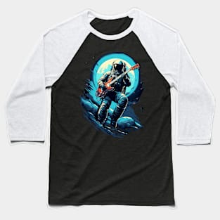 Rock & Roll Music Concert Festival Astronaut Space Guitar Baseball T-Shirt